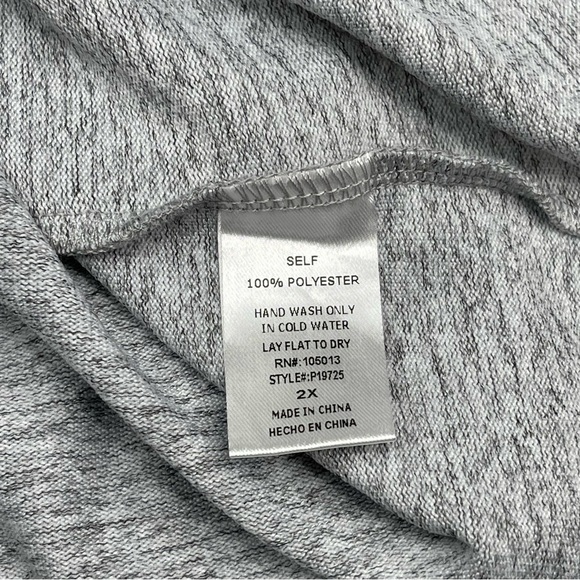 Savanna Jane Sweatshirt Top Long Sleeve Grey Embroidered Floral Western Boho 3X - Picture 13 of 13